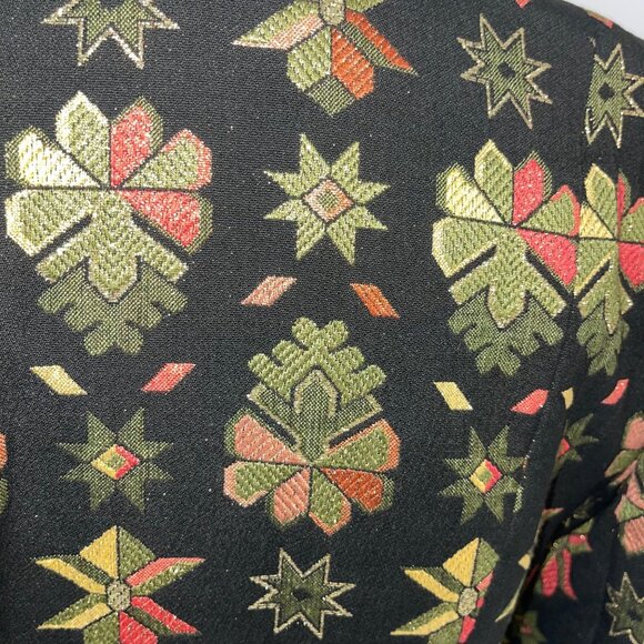 Victor Costa Vintage Womens Skirt Suit Size 10 Multicolor Brocade Star Print - Picture 6 of 16